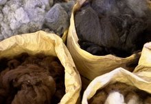 Sorted wool in paper bags